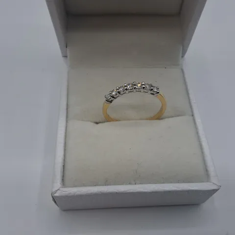 18CT GOLD SEVEN STONE HALF ETERNITY RING SET WITH NATURAL DIAMOND