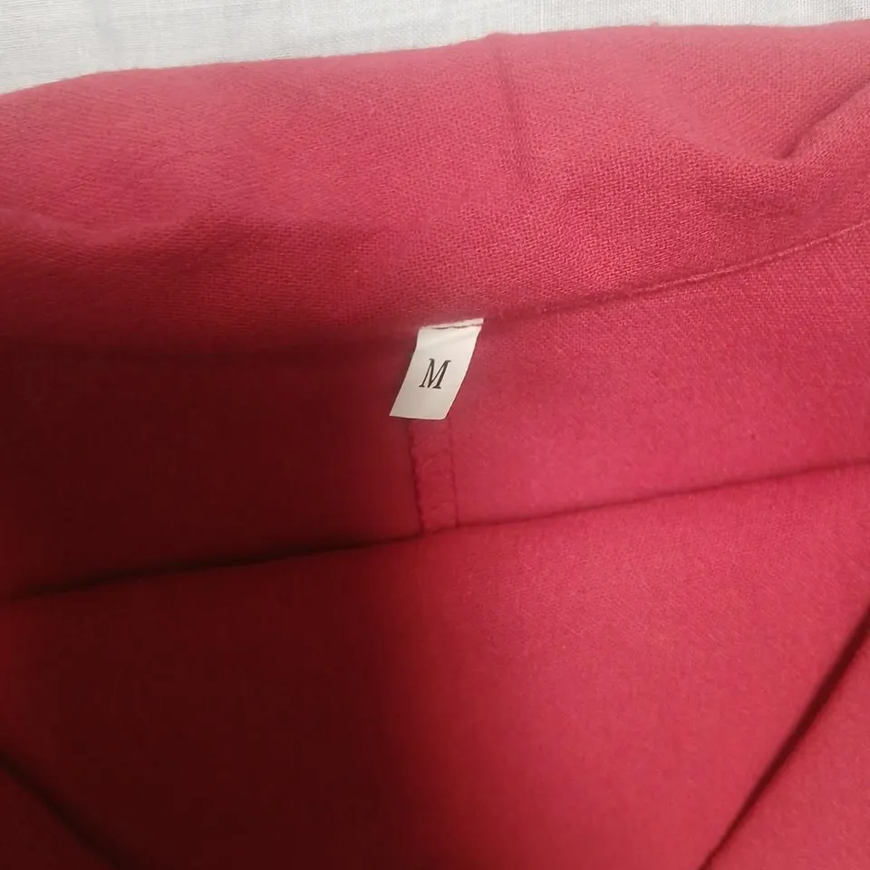 RED WOMEN'S TOP WITH DRAPED COWL NECKLINE AND PANT TWO PIECE SET– SIZE M