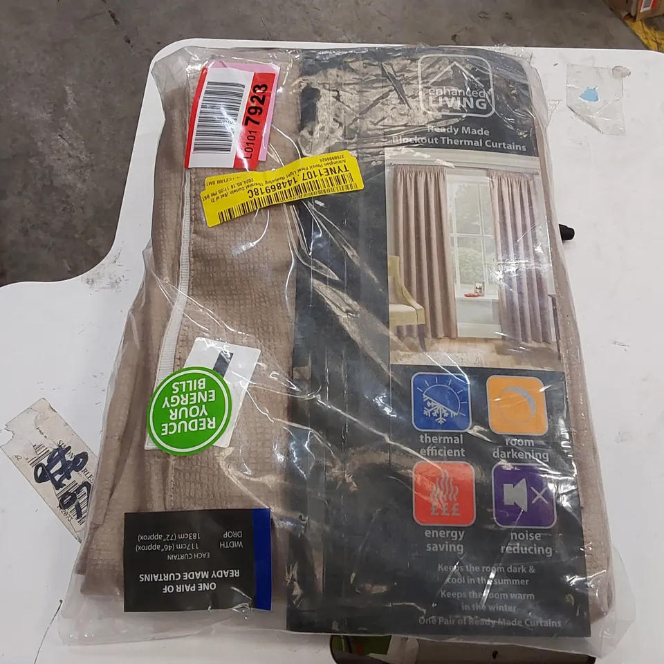 BAGGED ARMINGTON PENCIL PLEAT LIGHT REDUCING THERMAL CURTAINS - SET OF 2 // 117 X 183CM (1 ITEM)