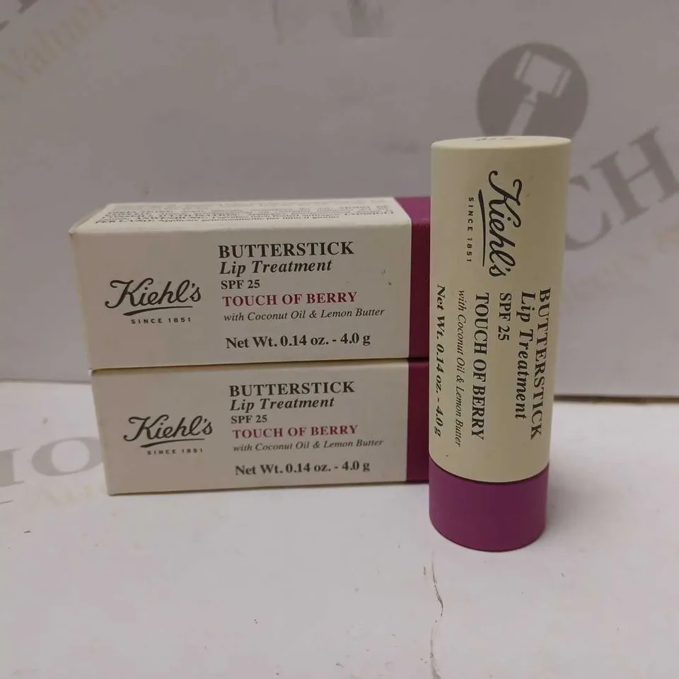 LOT OF 2 KIEHL'S BUTTERSTICK TOUCH OF BERRY LIP TREATMENTS