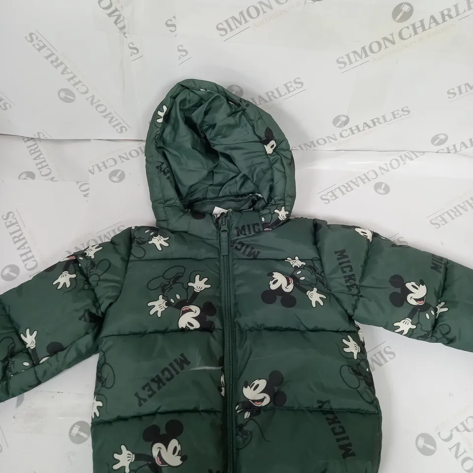 MICKEY MOUSE PADDED BUBBLE COAT SIZE 12-18M