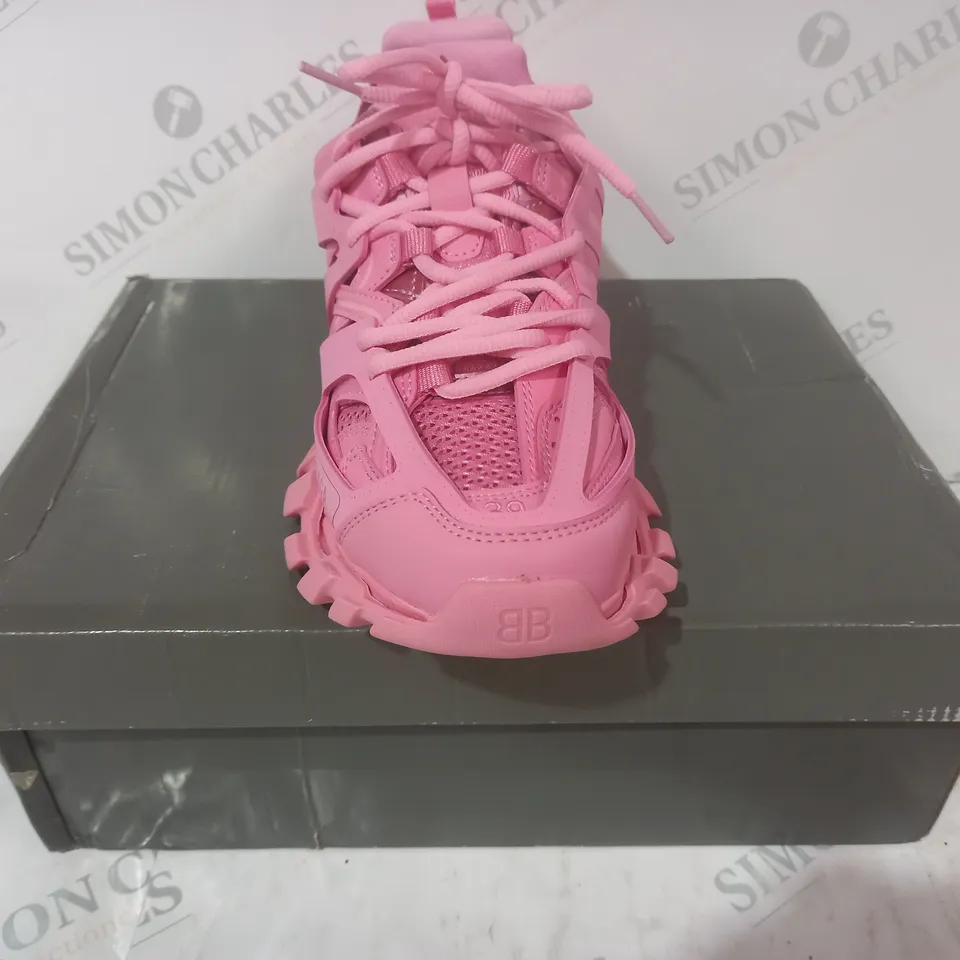 BOXED PAIR OF BALENCIAGA TRACK SNEAKERS IN PINK UK SIZE 6