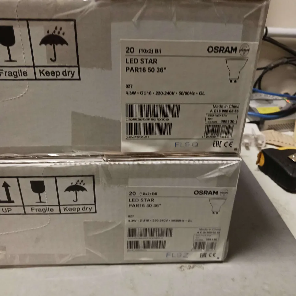20 X SEALED (2 LIGHTS PER PACK) OSRAM GU10 LED STAR SPOTLIGHTS - WARM LIGHT