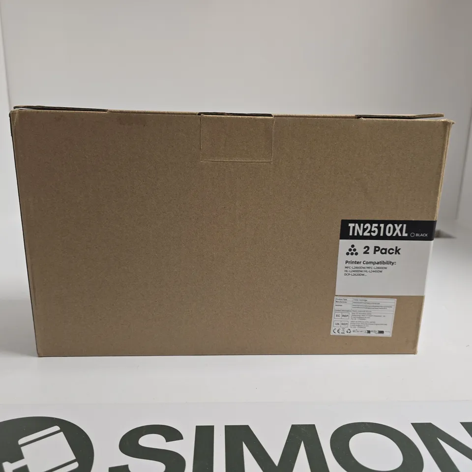 BOX OF APPROXIMATELY 10 ASSORTED PRINT CARTRIDGE INCLUDING LAZER TONER CARTRIDGES AND 2 PACK BLACK TONER CARTRIDGE AND 
