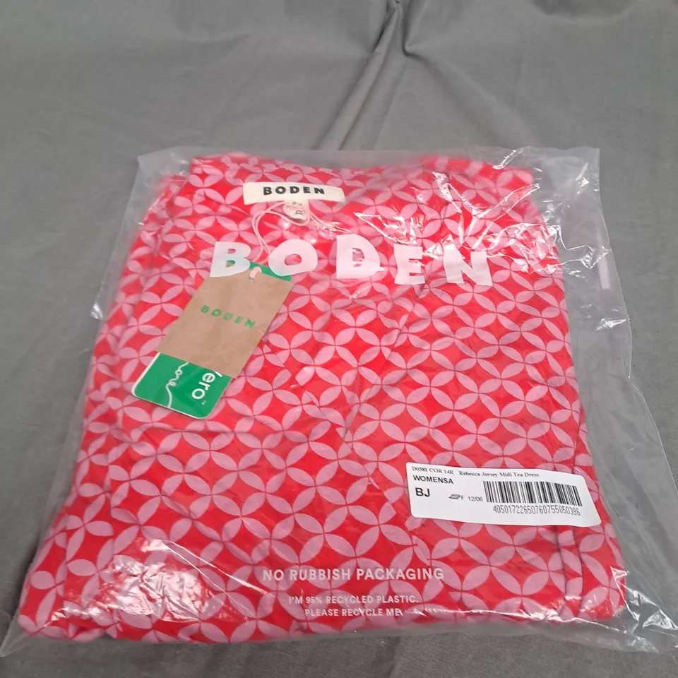 BAGGED BODEN REBECCA JERSEY MIDI TEA DRESS SIZE 14R