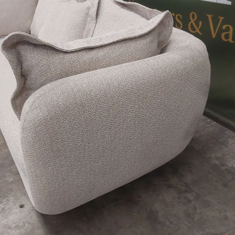 QUALITY DESIGNER BAIE 4 SEATER FORZA FABRIC SOFA - NATURAL