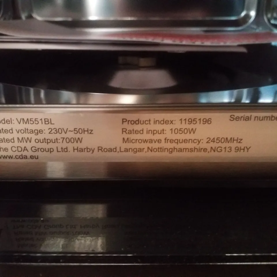 CDA VM551BL BUILT IN MICROWAVE IN BLACK