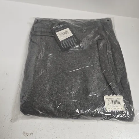 BAGGED BRAVE SOUL JOGGERS IN CHARCOAL MARL - XL