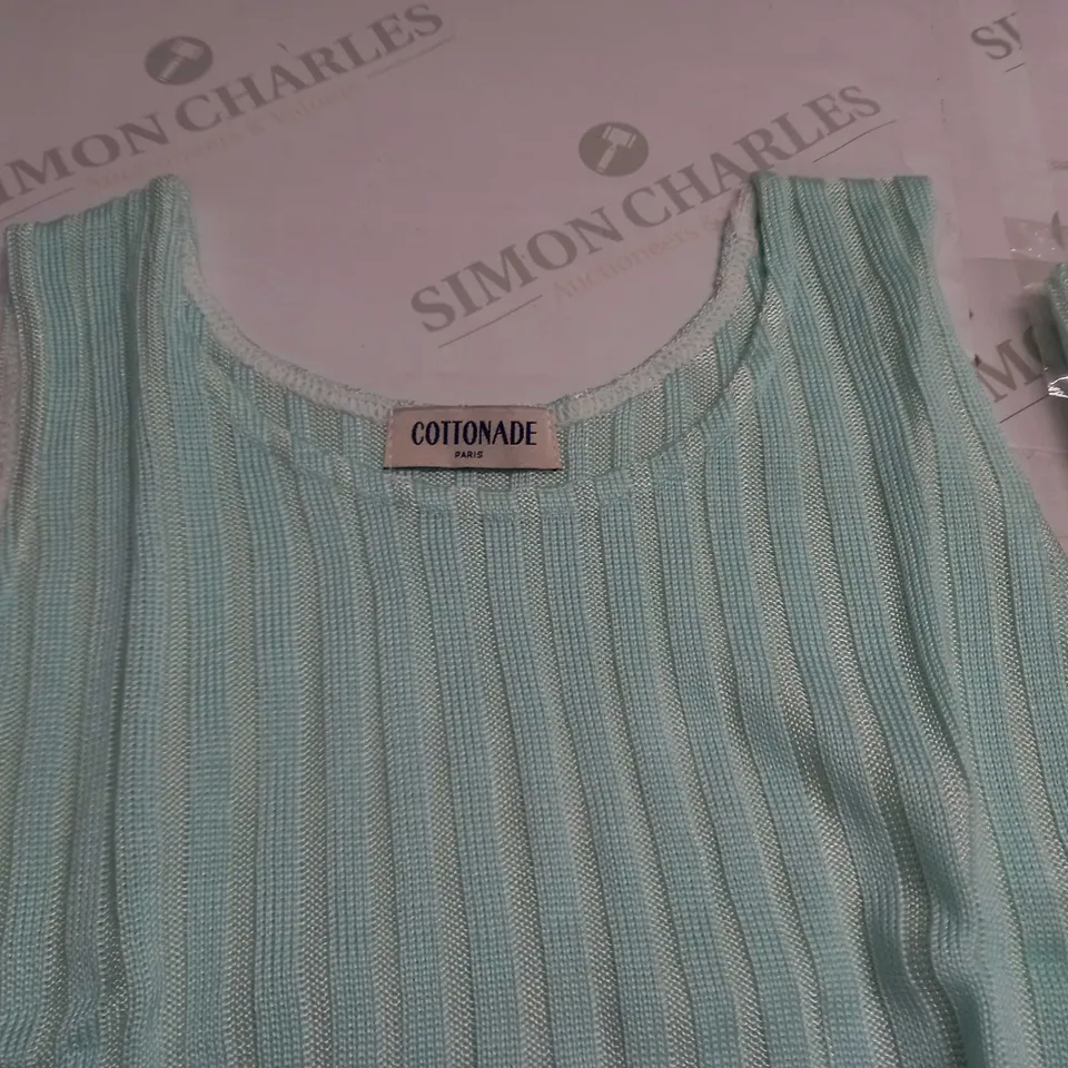 LOT OF 10 COTTONADE MINT GREEN VESTS - SIZE UNSPECIFIED