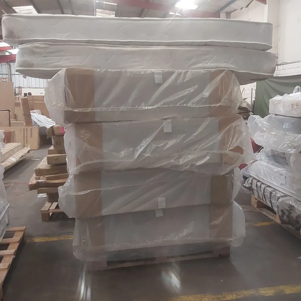PALLET CONTAINING APPROXIMATELY 4x DIVAN BASE PARTS, 2x MATTRESSES