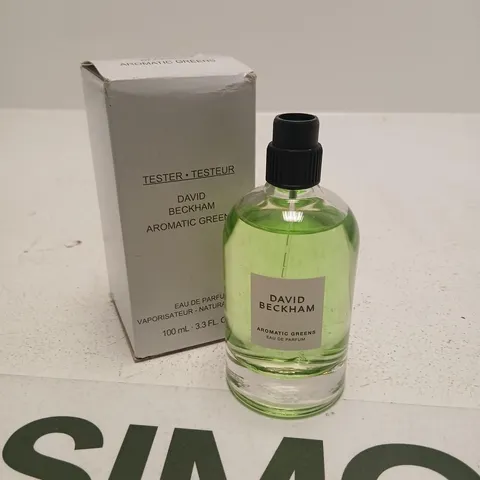 BOXED DAVID BECKHAM AROMATIC GREENS TESTER BOTTLE 100ML