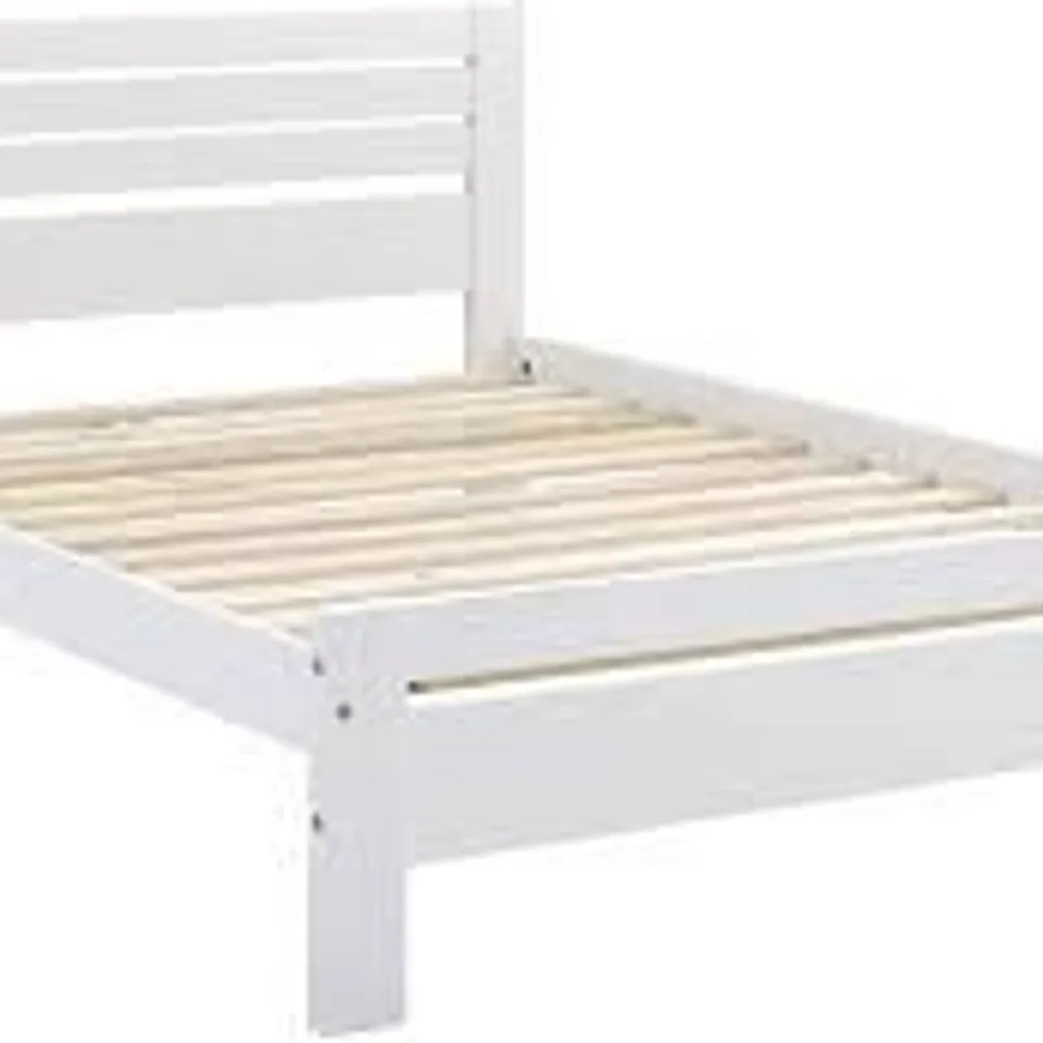 BOXED TOLEDO WHITE 4'6" DOUBLE BED FRAME (2 BOXES)
