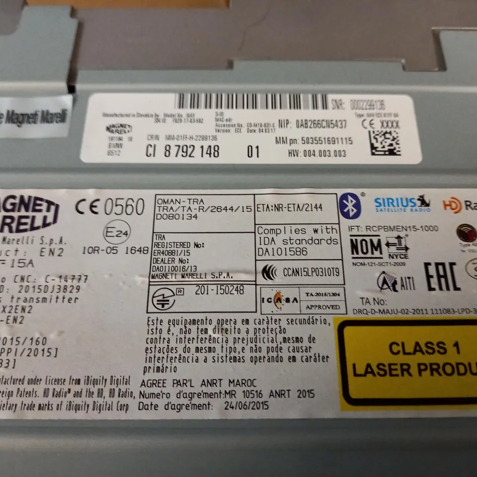 UNBOXED MAGNETI MARELLI IN CAR ENTERTAINMENT DEVICE