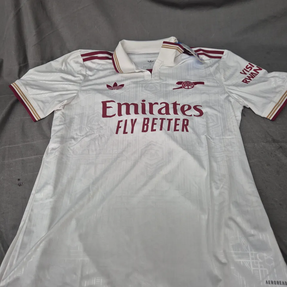 ARSENAL FC AWAY SHIRT – ADIDAS, EMIRATES FLY BETTER, UK L