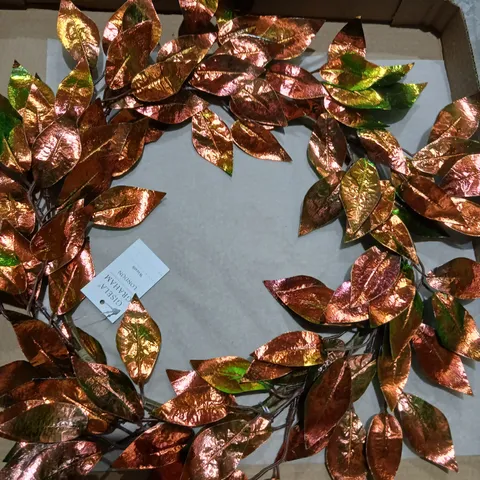 THREE GISELA GRAHAM LONDON COPPER LEAF WREATH – DECORATIVE HOME ACCESSORY