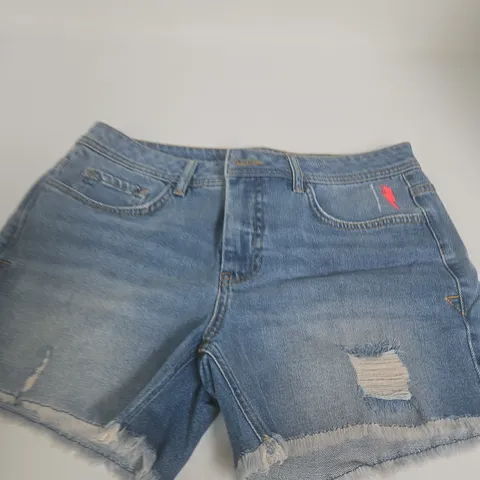 SCAMP & DUDE ADULTS DENIM RAW EDGE SHORTS β MID WASH, UK 10