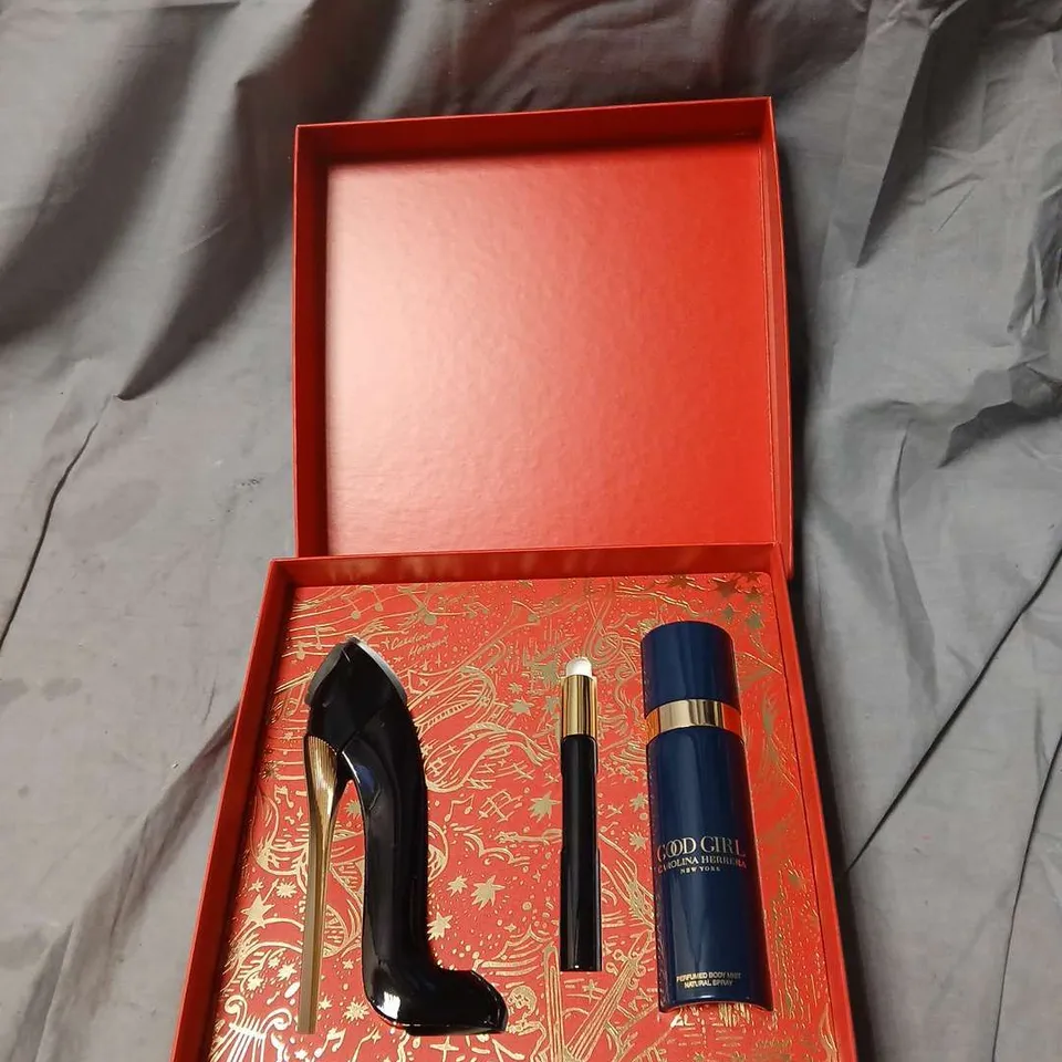 CAROLINA HERRERA GOOD GIRL GIFT SET – BOXED FRAGRANCE WITH LIPSTICK & HEEL ACCESSORY