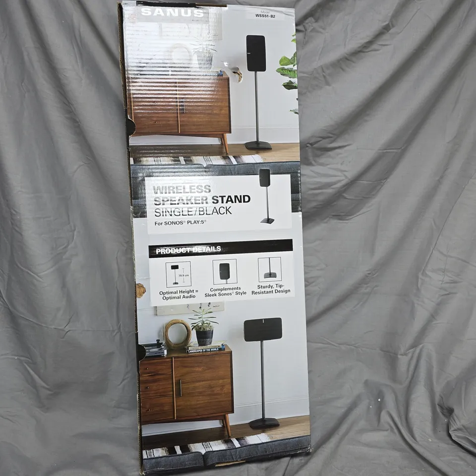 SANUS WIRELESS SPEAKER STAND FOR SONOS PLAY:5 – BLACK, MODEL WSS51-B2