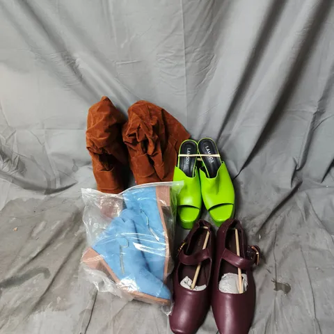 BOX OF APPROXIMATELY 15 ASSORTED FOOTWEAR ITEMS OF VARIOUS STYLES, SIZES AND COLOURS
