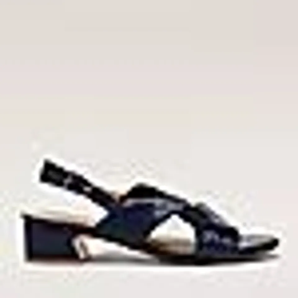 BOXED PAIR OF MODA IN PELLE LEATHER MACARENA SANDALS - NAVY - UK SIZE 5