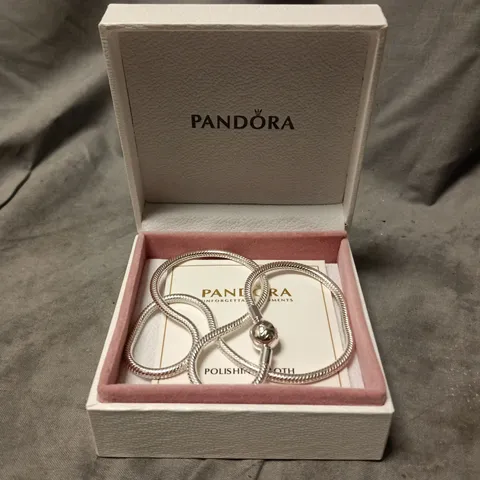 PANDORA MOMENTS SILVER CHARM BRACELET – BOXED