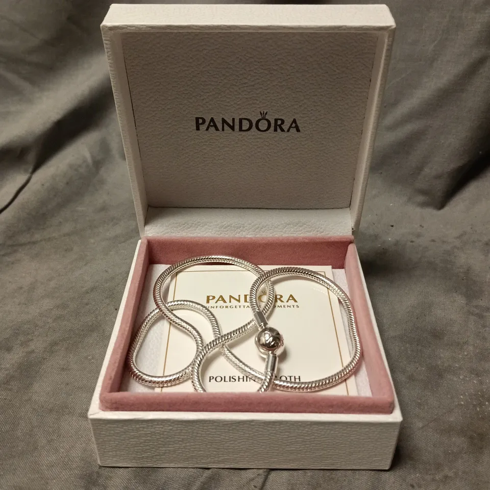 PANDORA MOMENTS SILVER CHARM BRACELET – BOXED