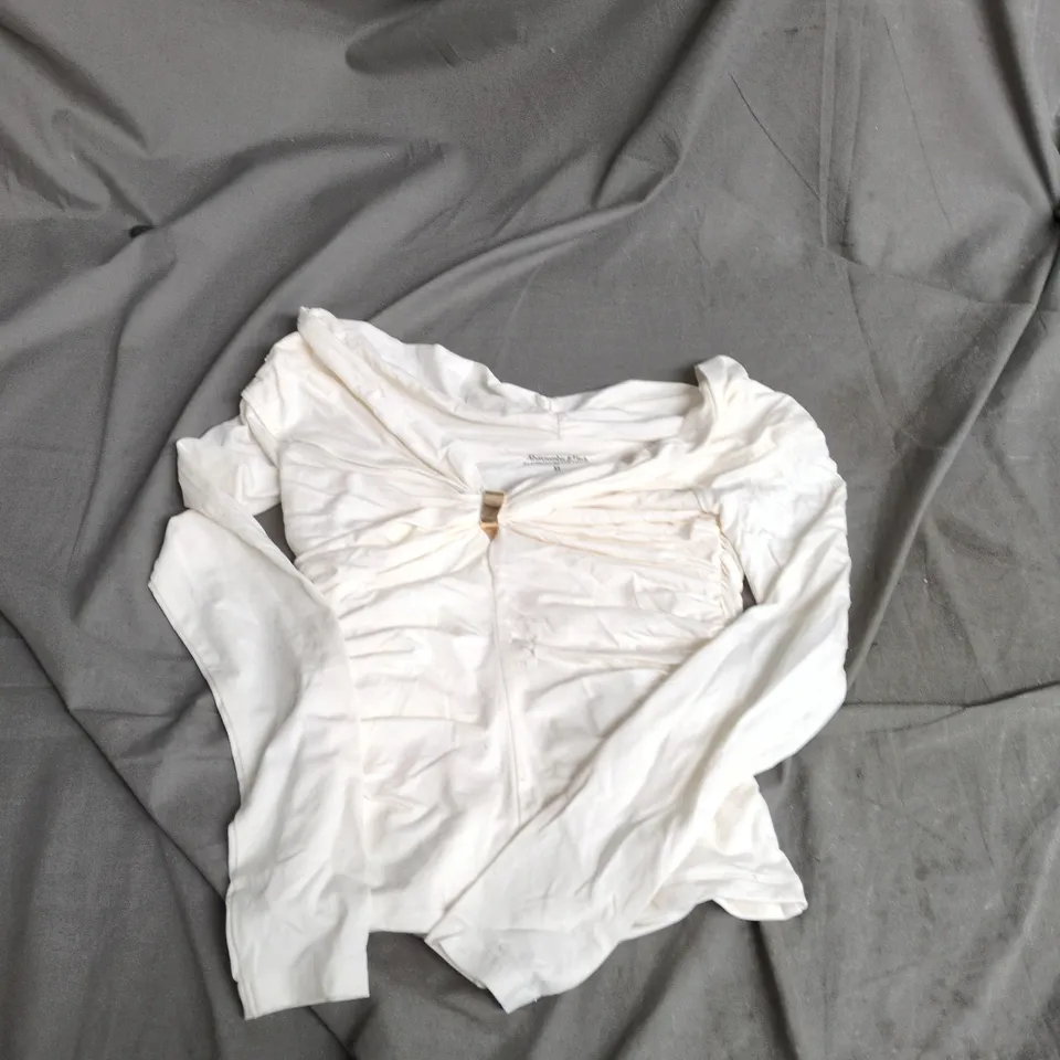 ABERCROMBIE & FITCH A&F MODAL-BLEND COLLECTION BLOUSE – XS – WHITE