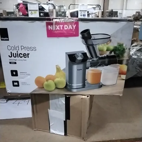 BOXED KEPLIN COLD PRESS JUICER INCLUDES RECIPE BOOK 