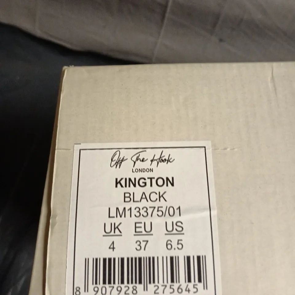BOXED PAIR OF OFF THE HOOK KINGTON LONDON BLACK CHELSEA BOOT LM13375/01 – UK SIZE 4