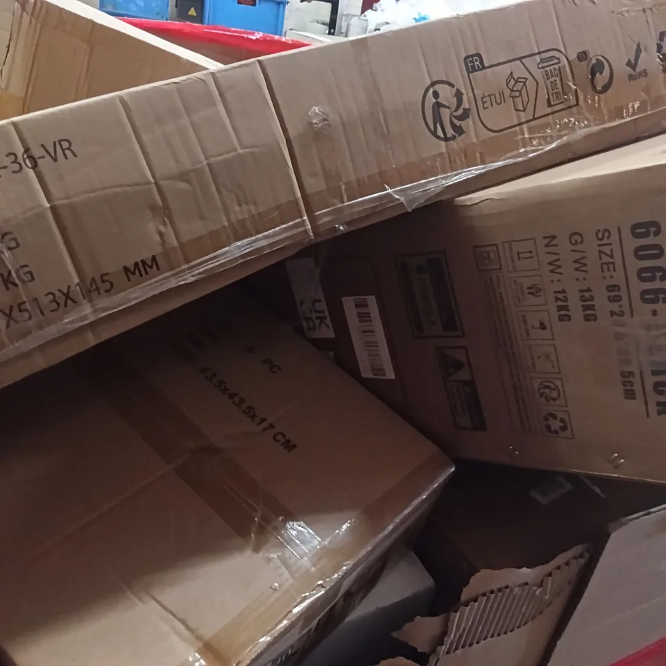 PALLET OF ASSORTED HOUSEHOLD GOODS AND PRODUCTS TO INCLUDE; OFFICE CHAIR, RETRACTABLE SAFETY GATE