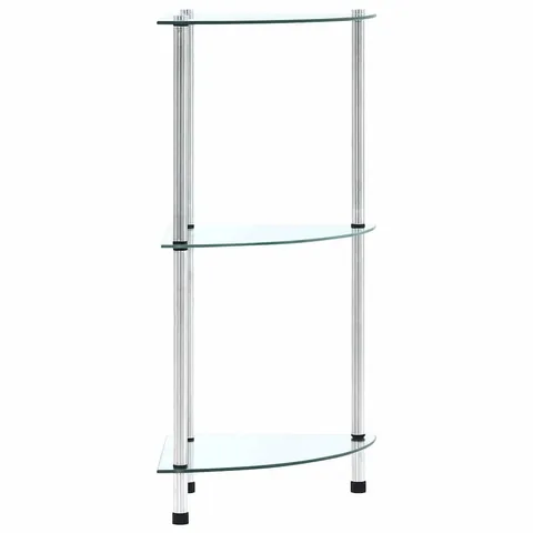 VIDAXL 3-TIER GLASS CORNER SHELF UNIT