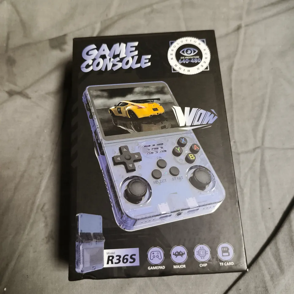 GAME CONSOLE R36S HANDHELD – PURPLE TRANSLUCENT