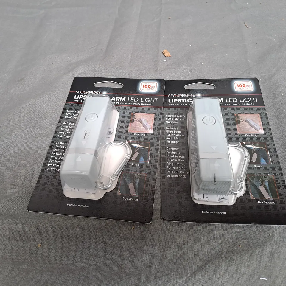 2X SECUREBRITE LIPSTICK ALARM LED LIGHT