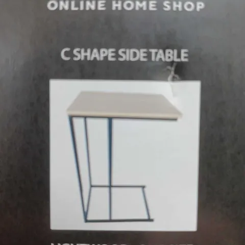 BOXED OHS C SHAPE TABLE SIDE TABLE IN LIGHTWOOD 