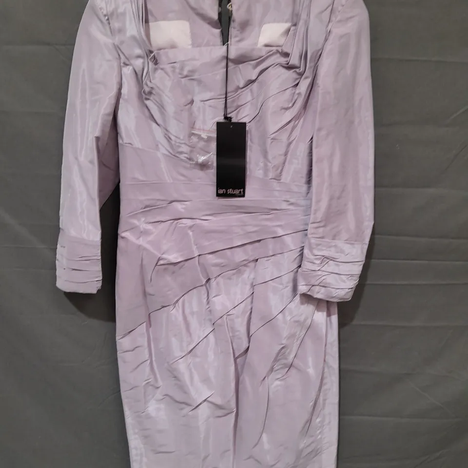 IAN STUART SMOKEY LILAC SLEEVED DRESS - 10