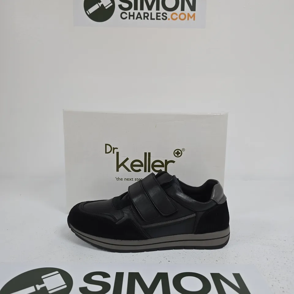 DR KELLER BLACK VELCRO-STRAP SHOES – BOXED SIZE UK 9