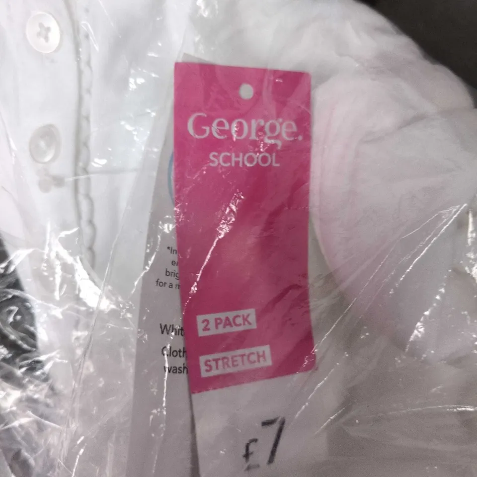 George School White Polo Shirts – 2 Pack, Stretch (Kids’ Uniform)