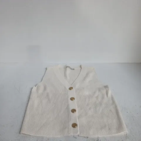 ABERCROMBIE & FITCH KNITTED SLEEVELESS CARDIGAN – UK SIZE S
