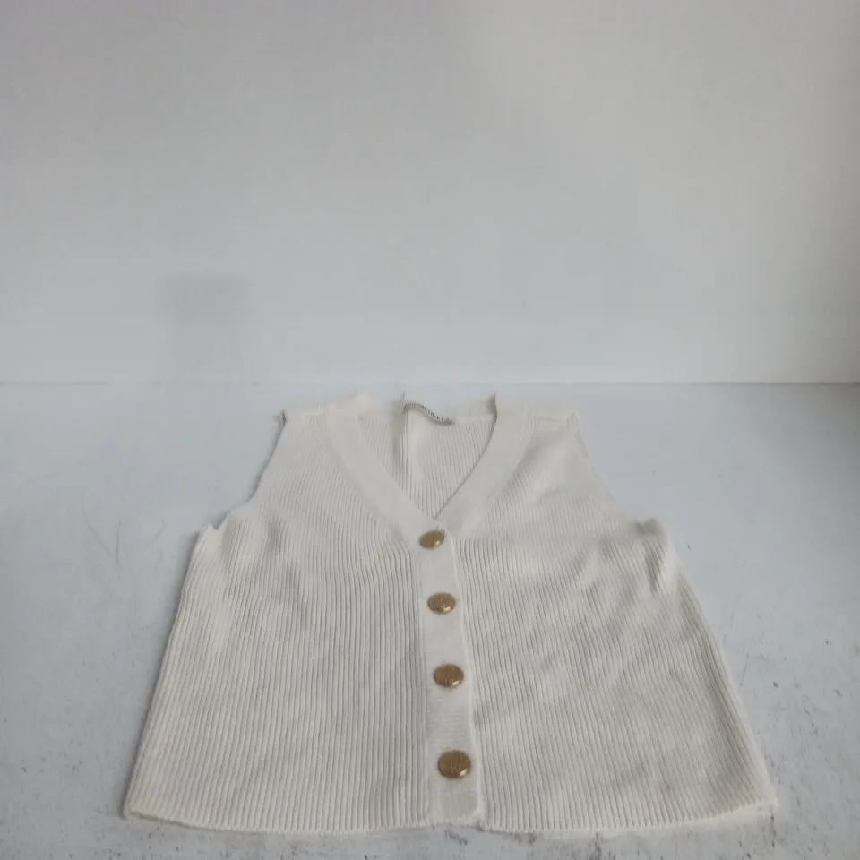 ABERCROMBIE & FITCH KNITTED SLEEVELESS CARDIGAN – UK SIZE S
