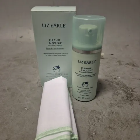 LIZ EARLE CLEANSE & POLISH PUMP & CLOTH STARTER KIT