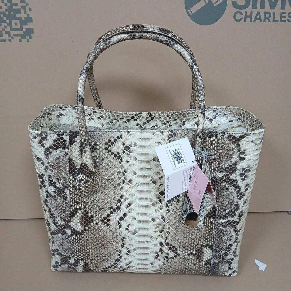 LA MAREY SNAKESKIN LEATHER TOTE BAG