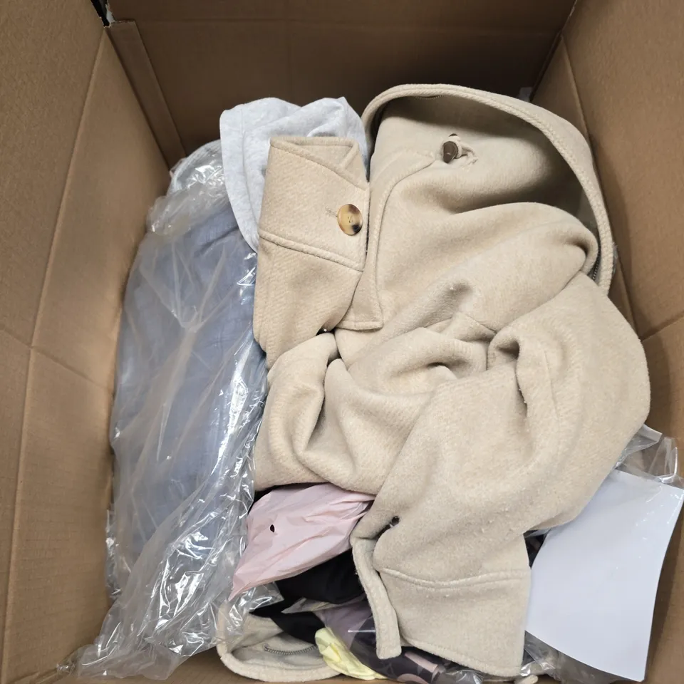 APPROXIMATELY 20 ASSORTED CLOTHING PRODUCTS IN VARIOUS STYLES & SIZES TO INCLUDE JUMPERS, T-SHIRTS, DRESSES ETC