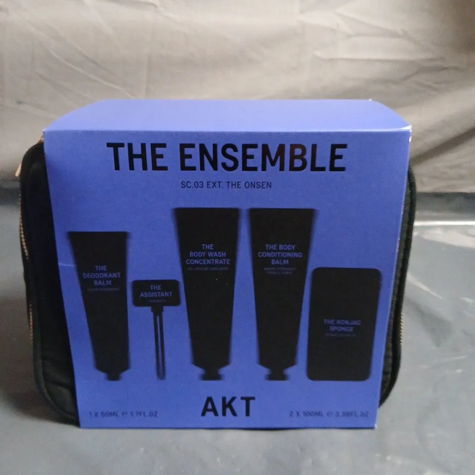 AKT THE ENSEMBLE THE ONSEN GROOMING GIFT SET – BODY WASH, DEODORANT BALM & CONDITIONING BALM