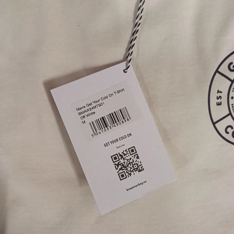 BRAND NEW BRASS MONKEY T-SHIRTS  - OFF WHITE SIZE MEDIUM APPROXIMATELY 30