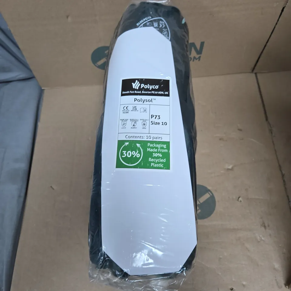 50 PAIRS OF POLYCO POLYSOL 35 CM DOUBLE DIPPED PVC GLOVES P73 - SIZE 10
