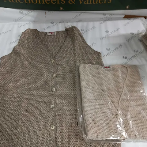 LOT OF 10 BRIOCHE V-NECK BUTTON FRONT CARDIGANS - VARIOUS SIZES
