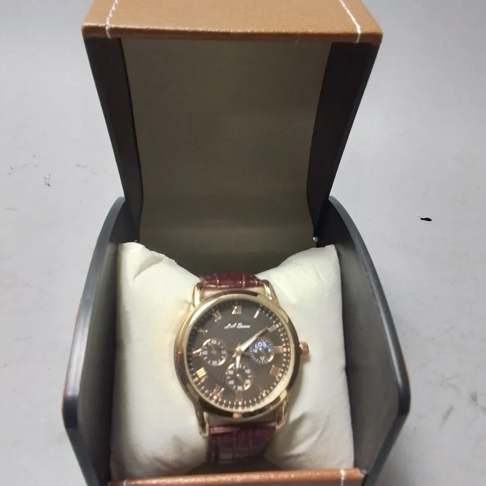 LA BANUS STAINLESS STEEL LADIES WATCH WITH LEATHER STRAP IN GIFT BOX