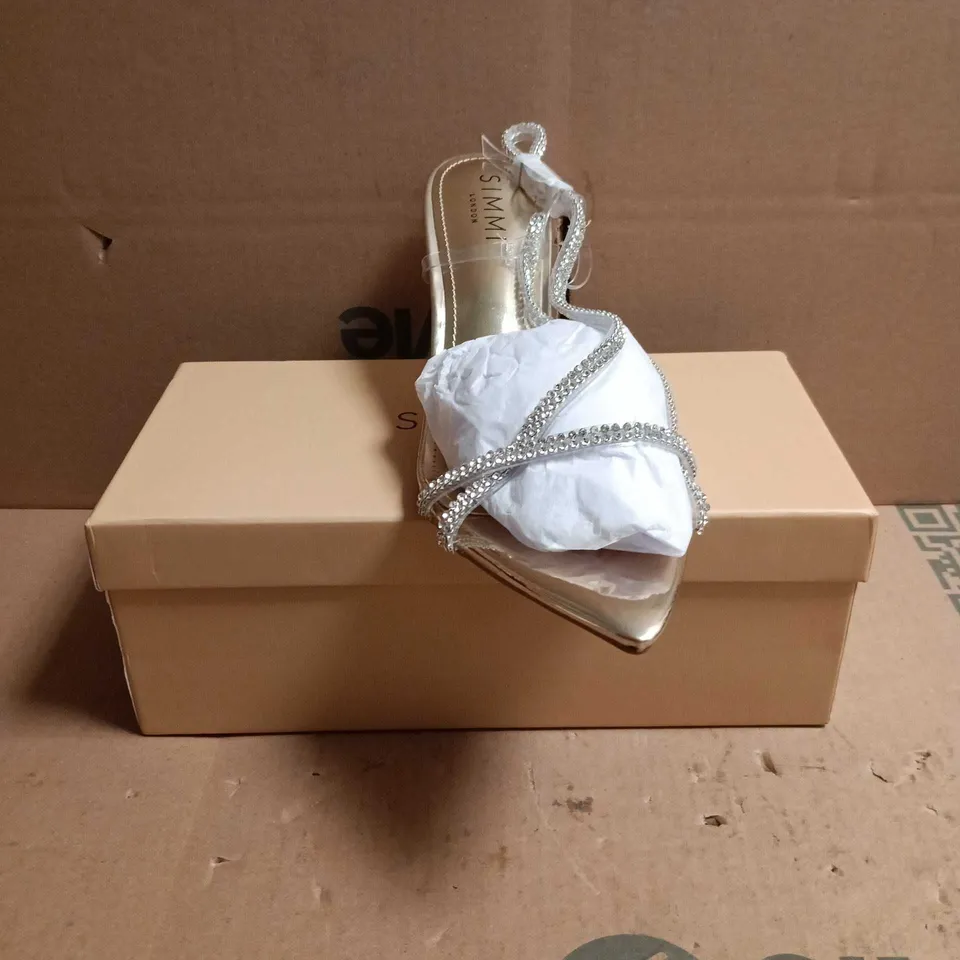 SIMMI LONDON JEREZ-7 JILL GOLD MIRROR SANDALS - UK 7 