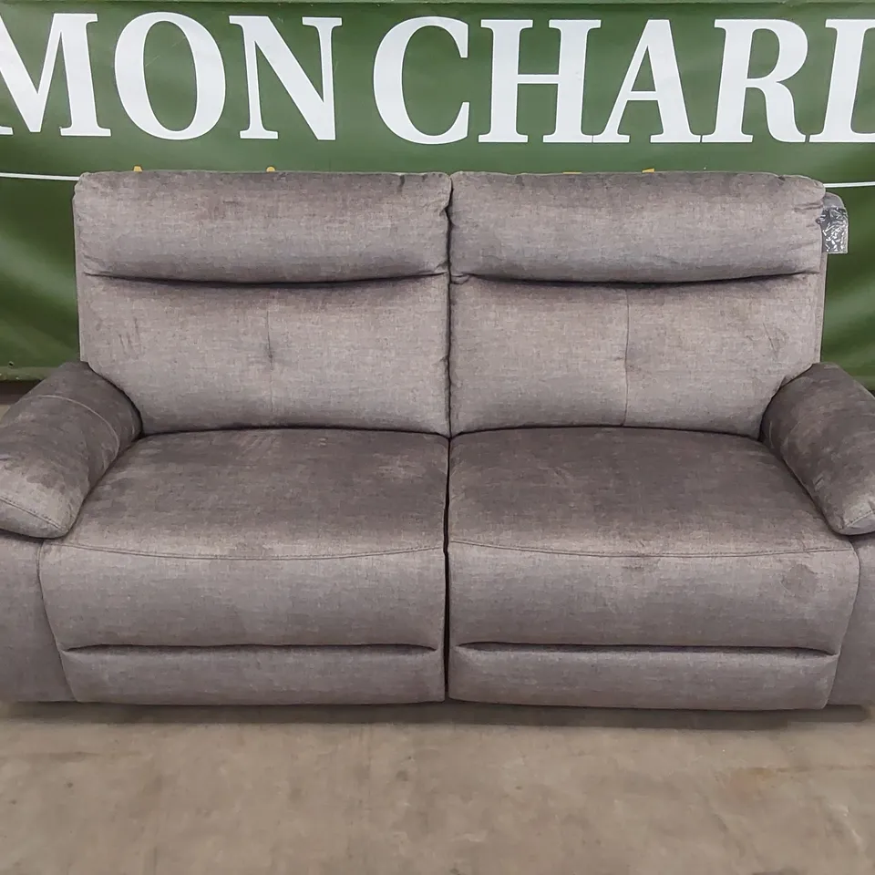 DESIGNER IVANA 3 SEATER FABRIC UPHOLSTERED POWER RECLINER SOFA