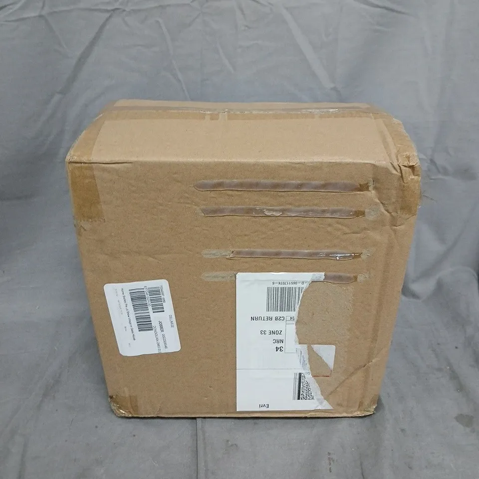 HOME STORIES PRE LIT SNOW VILLAGE IN GLASS HOUSE - GOLD COLOUR